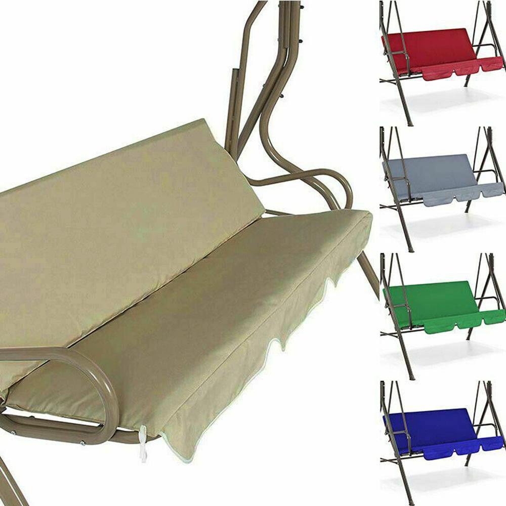 Swing Cover Chair Waterproof Foldable Cushion Patio Garden Yard Outdoor Seat Replacement (Black)