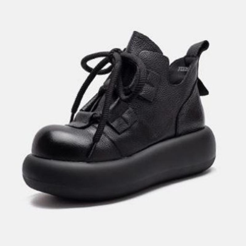 Fashion Flats Platform Women Ankle Boots Lace Up Fashion Shoes Designer Dress Sport Women Short Boots 2025 New Winter Botas De Mujer