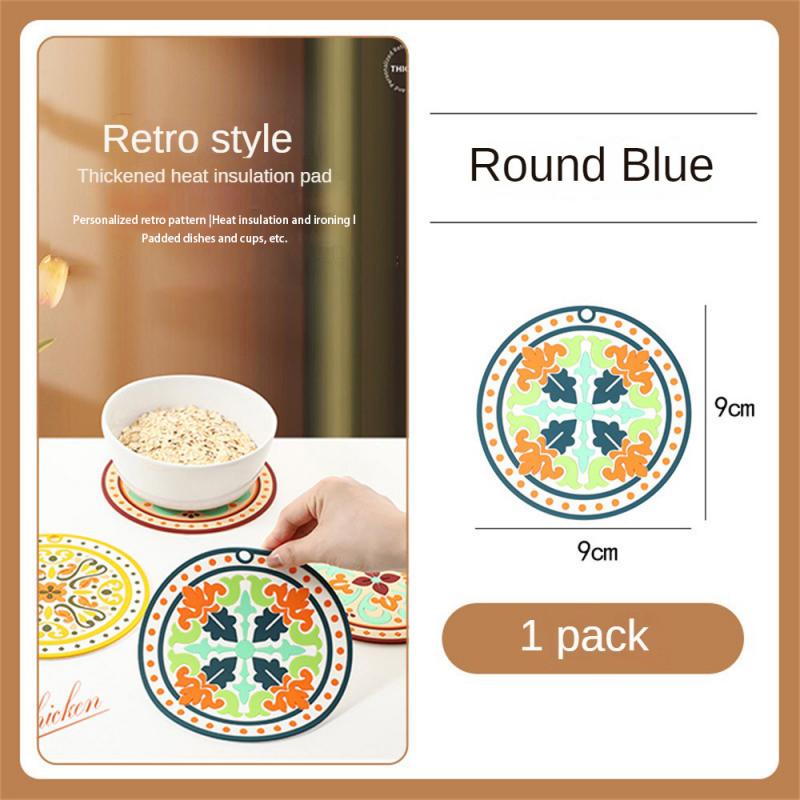 Natural Cork Round Cup Mat Drink Coasters Heat Insulation Patterned Pot Holder Mats For Coffee Table Tabletop Kitchen Tools