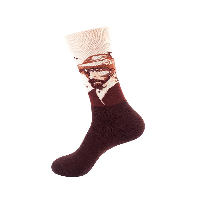 Moyu Trendige Baumwollsocken in Wadenhöhe mit Aufdruck für Damen und Herren – Herbst/Winter Kollektion