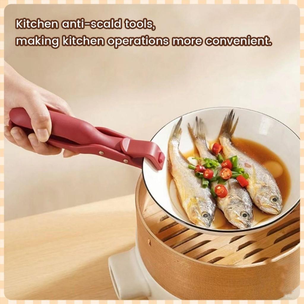 Multi-Purpose Anti-Scald Bowl Holder Clip Hot Meal Bowls Tongs Gripper Silicone Anti-Scalding Cooking Tongs Outdoor Tableware
