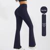 Pantalon de yoga amincissant taille haute micro-évasé pour femme – Style européen et américain élastique