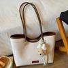 Large Capacity Womens Tote Bag Simple Urban Style PU Shoulder Handbag Daily Commute