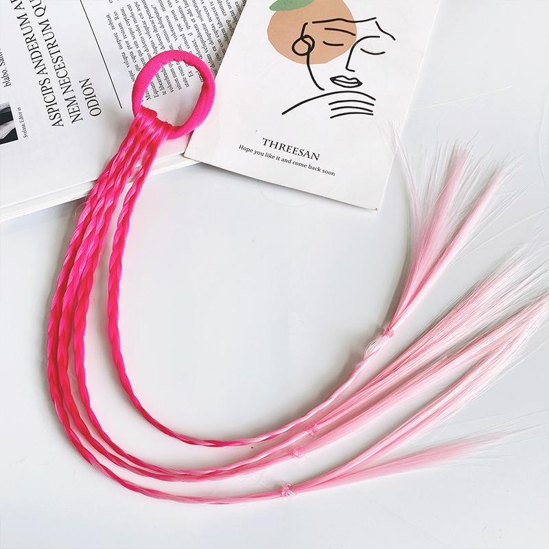1 Stück Hübsche Mädchen Helle Mehrfarbige Perücken Pferdeschwanz Stirnbänder Gummibänder Haarbänder Kopfbedeckung Kinder Haaraccessoires Haarschmuck