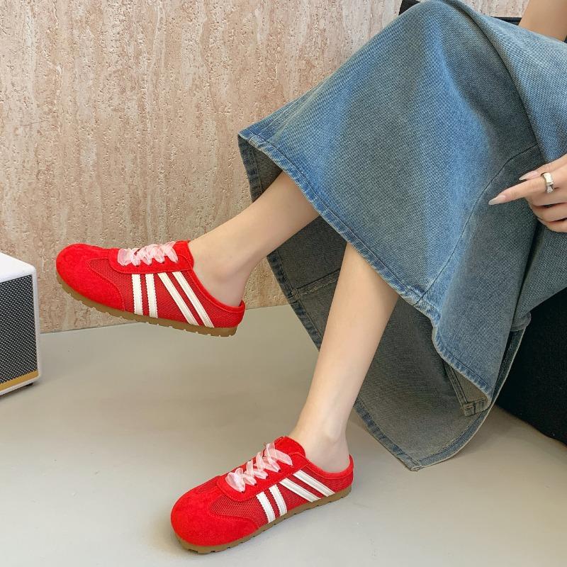 

Баотоу полушлепанцы женские уличные летние новые дышащие сетчатые сандалии на одном педале 35 красный