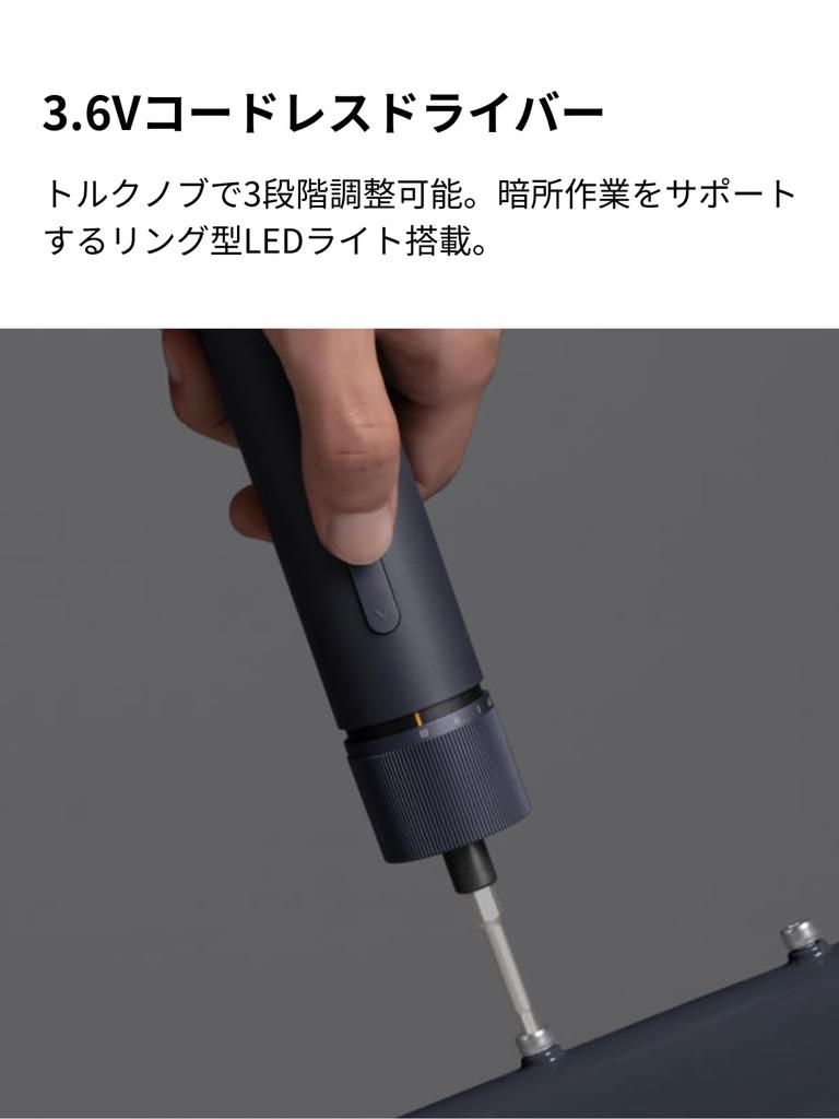 HOTO Kit de Ferramentas com Chave de Fenda Sem Fio com Aço Liga S2 Torque de Precisão LED Martelo Magnético de Pregos com Borracha Bico Longo Fita Ajustável de 3M ABS Ideal