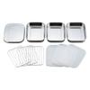 Shimomura Kikaku Fried Food Bat Set of 10 In Convenient for Lid Cooking Square Shallow Stainless Mama Tsubame Sanjo 31552 [Made Japan] Preparation,