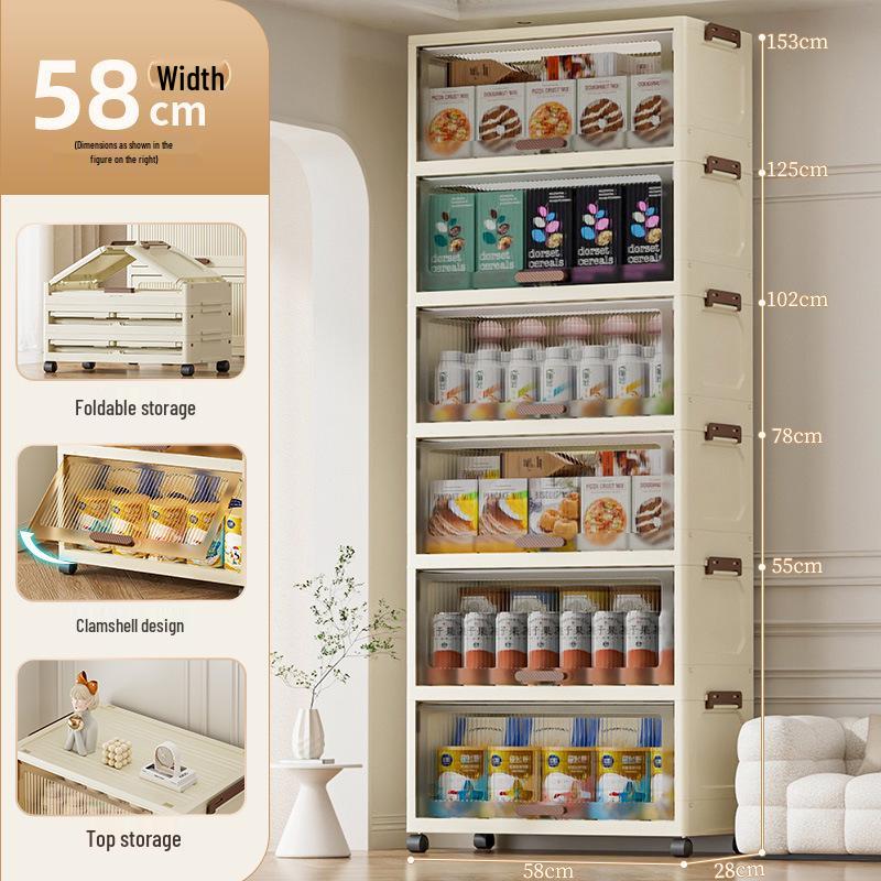 Stackable Flip-Top Clothes Cabinet with Wheels - Large Folding Storage Box with No Assembly Required