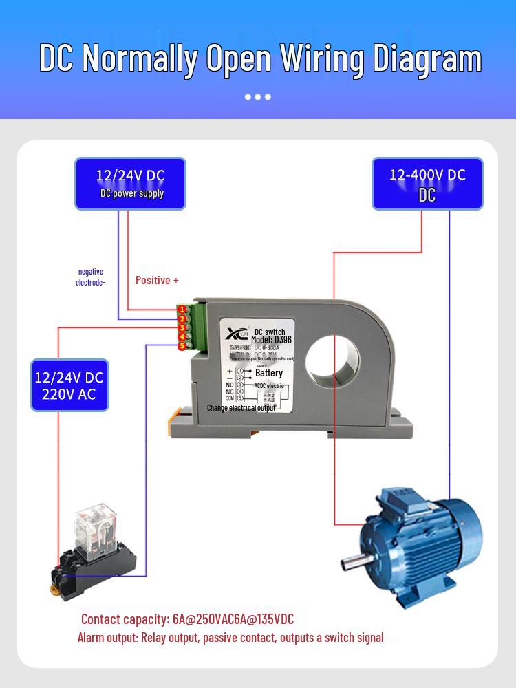 DC Current Sensing Switch with Dual Output Modules, Normally Open/Closed