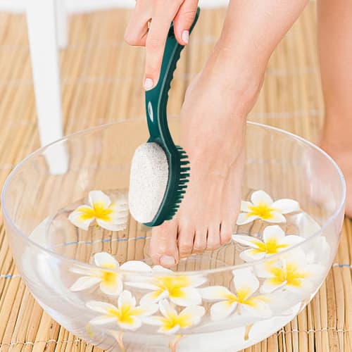 Jubepk Foot Scrubber Brush, 2-in-1 Foot Pumice Stone | Multifunctional 2-in-1 Foot Care Tool | Foot-Gentle Pumice Stone, Comfortable Bathroom Accessor