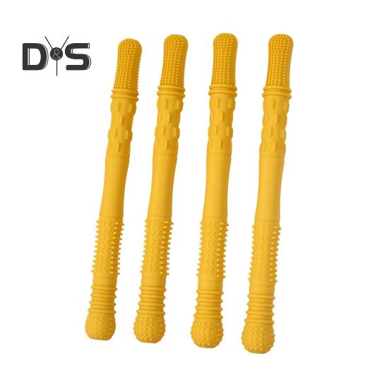 4Pcs Silicone Chew Stick Food Grade BPA Free Reusable Stress Relief Sensory Oral Motor Chewable Stick Toy for Special Needs Chewers