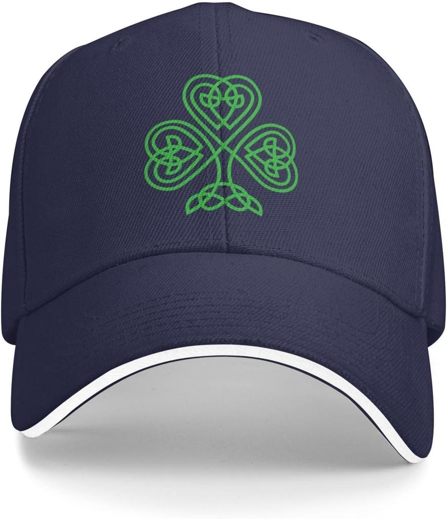Celtic Knot Shamrock Irish Baseball Cap Adjustable Polyester Casual Summer Hat Adult Unisex