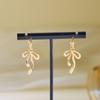 Minimalist Cute Small Bowkont Stud Earrings for Women Trendy Gold Plated Y2K Bow Earrings Piercing Ear Accessories Jewelry Gift