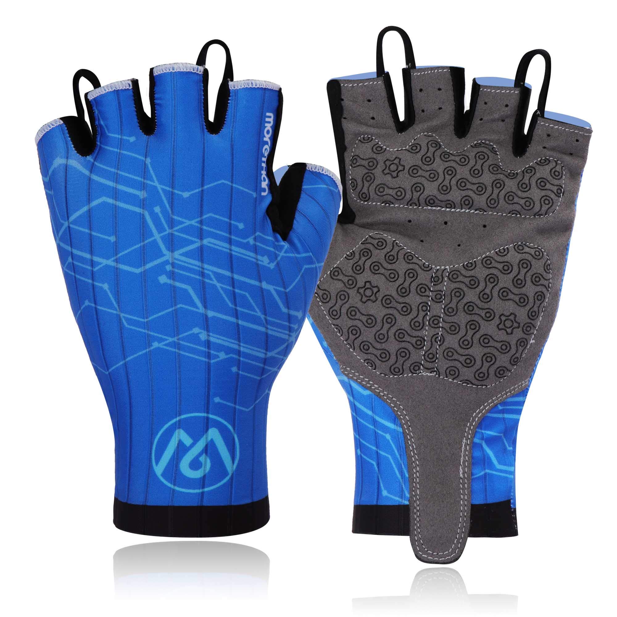 

Перчатки для велоспорта Morethan Летние велоперчатки с половиной пальцев (XL/Синий/Унисекс) (Амортизация/Легко надевать/Защита от УФ-лучей) MT-GVP-001