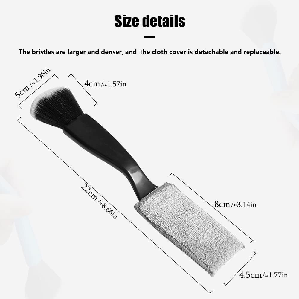 Double Head Brush for Car Clean 2PCS,Car Brushes for Detailing Interior,Car Detailing Brushes Exterior,Soft Car Detailing Brush(Double