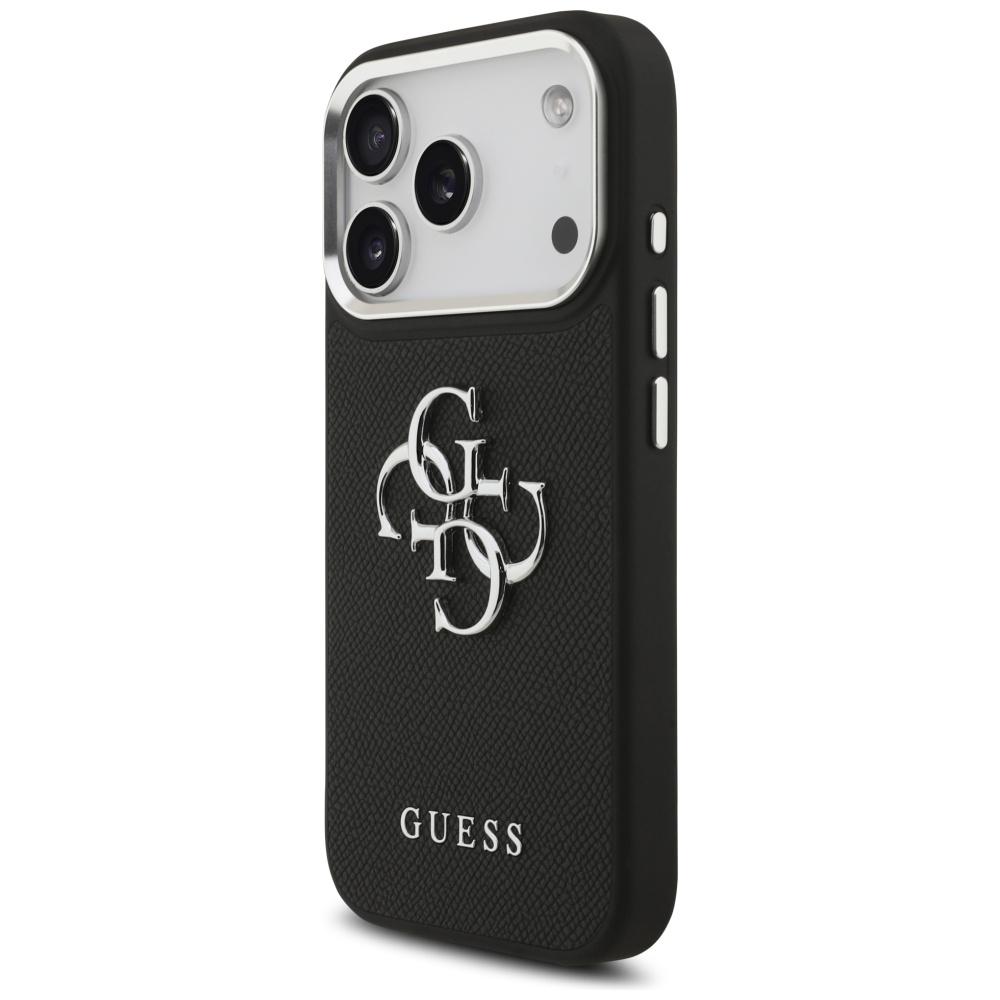 Guess Grained Big 4G Classic Logo case for iPhone 17 Pro black