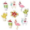 10pcs/lot Alloy Drop Oil Pendants Flower Alpaca Cactus Shaped Charm For DIY Fashion Christmas Necklace Earrings Jewelry Gifts