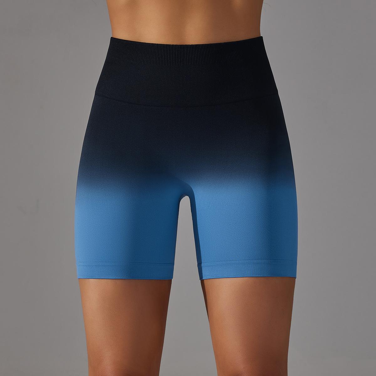 

Спортивные шорты с высокой талией и градиентом, бесшовные, женские, для йоги, с подтяжкой бедер, штаны для бега M