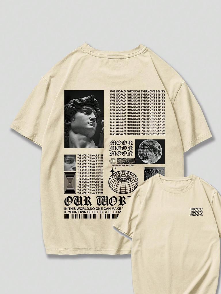 Unsere Welt Damen Herren Unisex Baumwoll-T-Shirt Luxusmarke Mode Übergröße Top Lässig Kurzarm Streetwear Klassisches Print-Tee 4XL