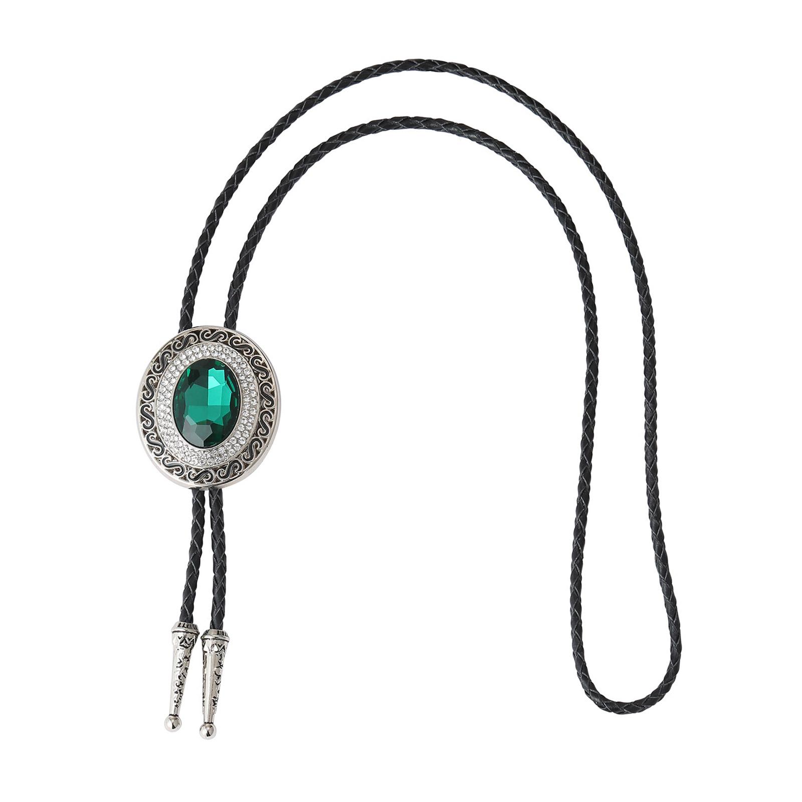 

Gemstones Bolo Tie for Adult Unisex Cowboy Necktie Collar Accessories Neck Tie for Women Mens Jewelry Rodeos Neckpiece 1 королевский синий