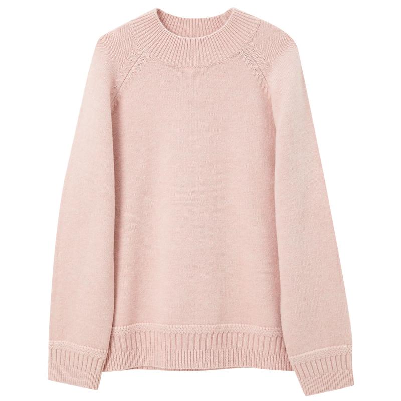 SanCai Women s Solid Half-High Collar Knit Sweater S