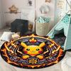 Tappeto rotondo carino dei cartoni animati Pokémon, tappeto per camera da letto e soggiorno, tappetino per sedia girevole per stanza dei bambini e sala giochi, tappetino per divano per il tempo libero Q0