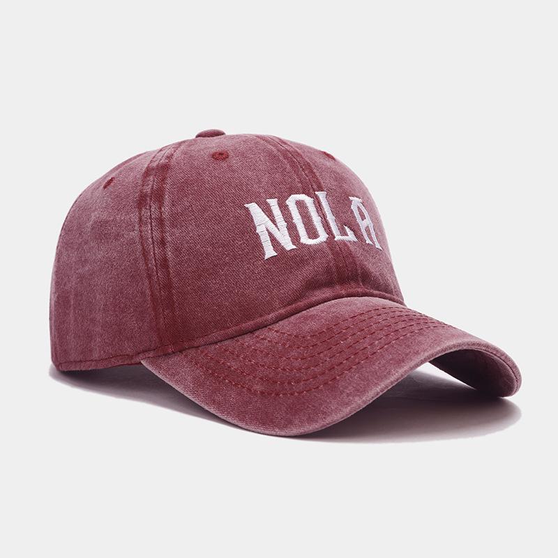 Four Seasons Can Wear Hats NOLA Letter Embroidered Baseball Cap Men's and Women's Casual Versatile Cap Sun Hat Tide