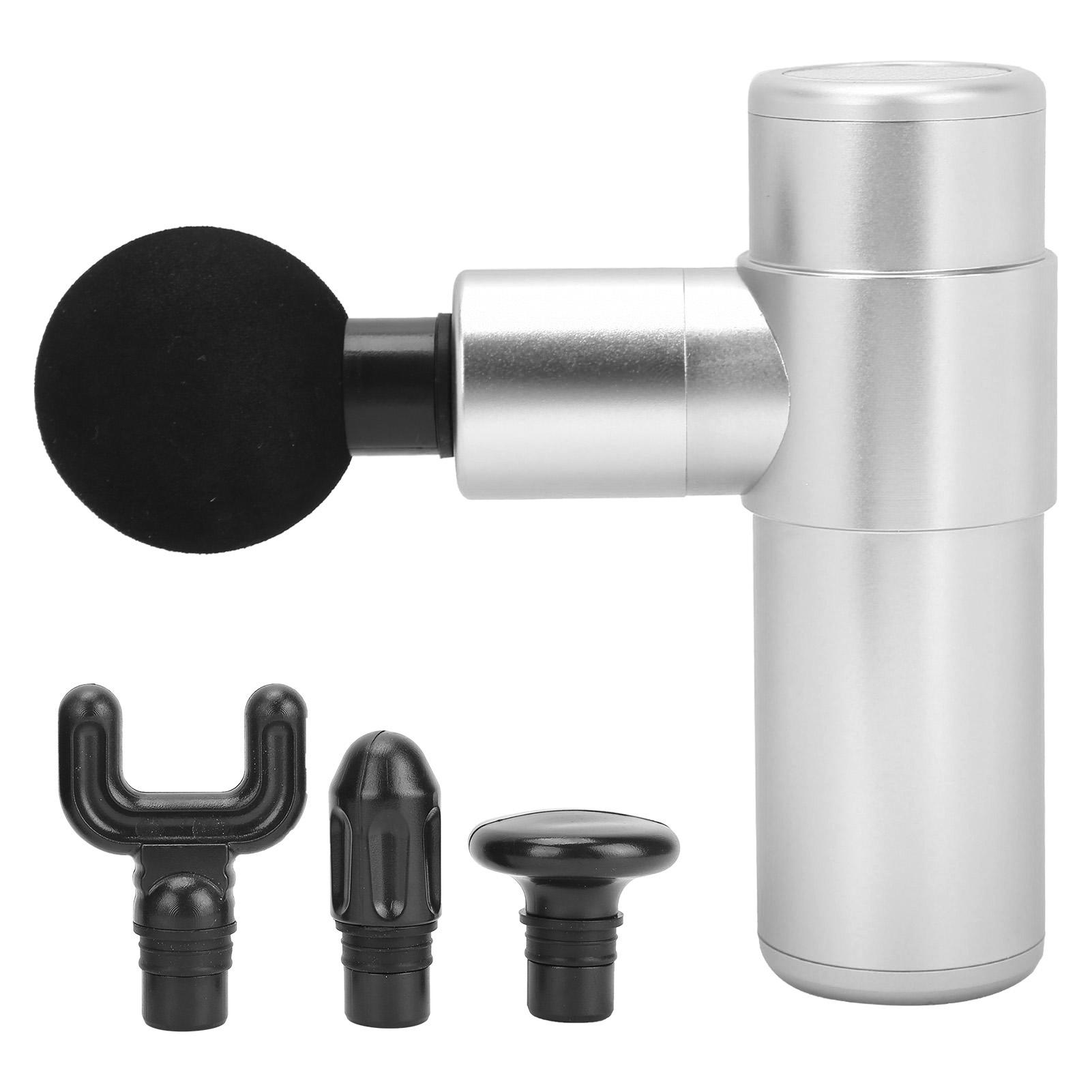 

Бытовой массажер для глубоких тканей мышц, пистолет для снятия боли, ручной электрический массажер для мышц, серебристый серебряный