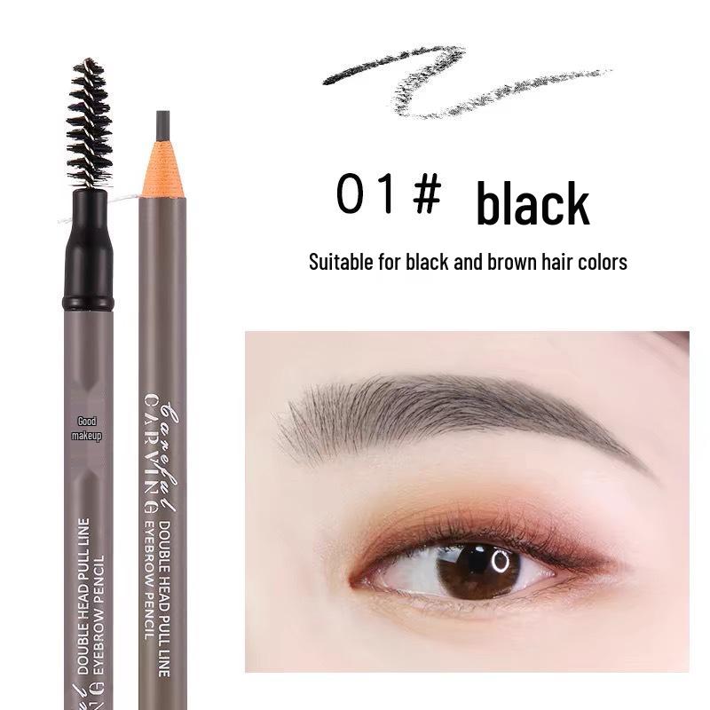 Haozhuang Dual End Eyebrow Pencil: Ultra-Fine, Waterproof, Smudge-Proof, Long-lasting for Natural Brows.