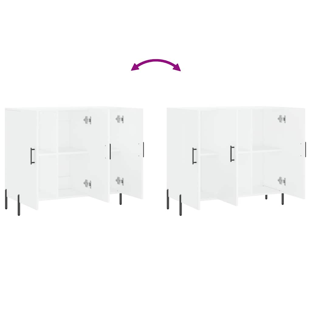 Sideboard White 90 x 34 x 80 cm Particleboard