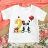 Hotselling Birthday Panda Digital Print Childrens Tshirts Roundneck Shortsleeved Tshirts for Boys and Girls Summer Modal