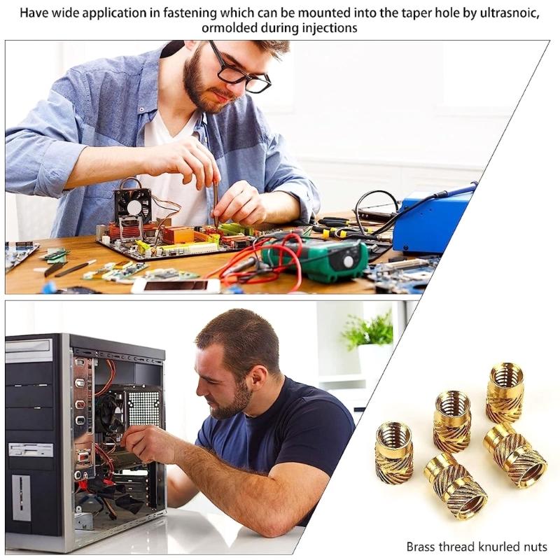 Essential Brass Knurled Nuts Set Hardware Project Assortment for DIY & Repair