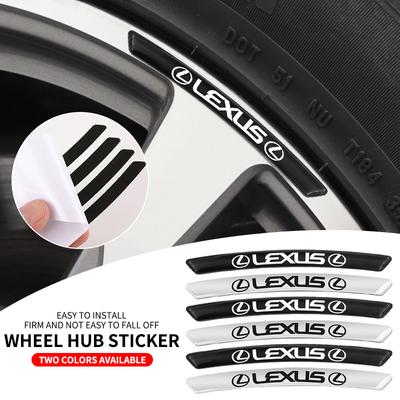 4pcs Metal Car Wheel Hub Decoration Stickers For F-SPORT ES RX NX LS UX LM LX GX LC RZ IS CT GS RC HS SC TX L Accessories