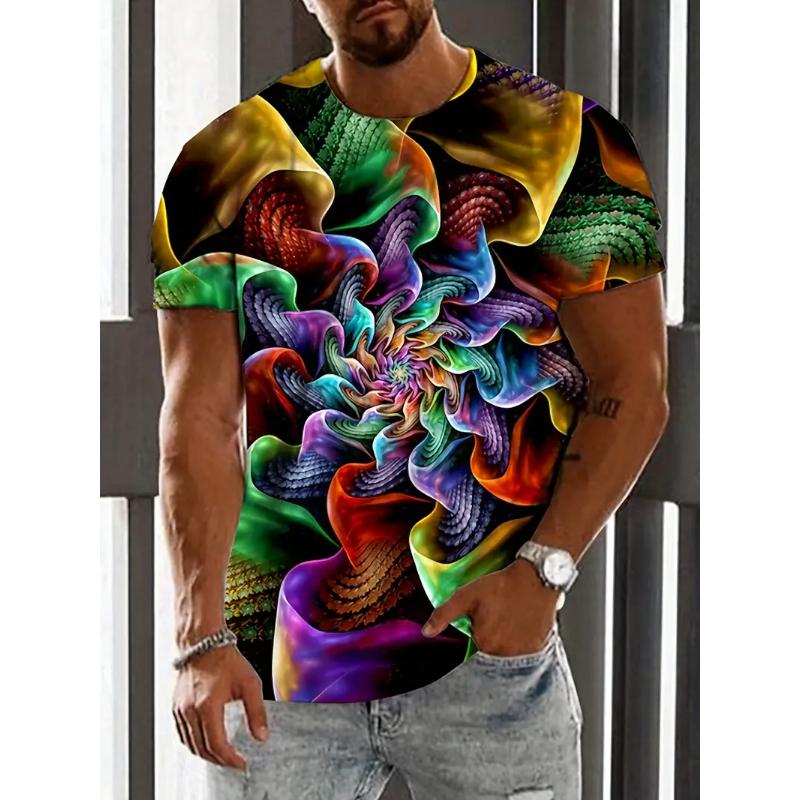 Fashion Hot Selling Classic Retro Creativity Men T-shirt Summer New Trend Casual 3D Printed Round Neck Short Sleeve Tees Tops
