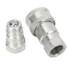2 Pcs 12in NPT Hydraulic Coupler Male and Female ISO 7241A Hydraulic Quick Connect Coupling with