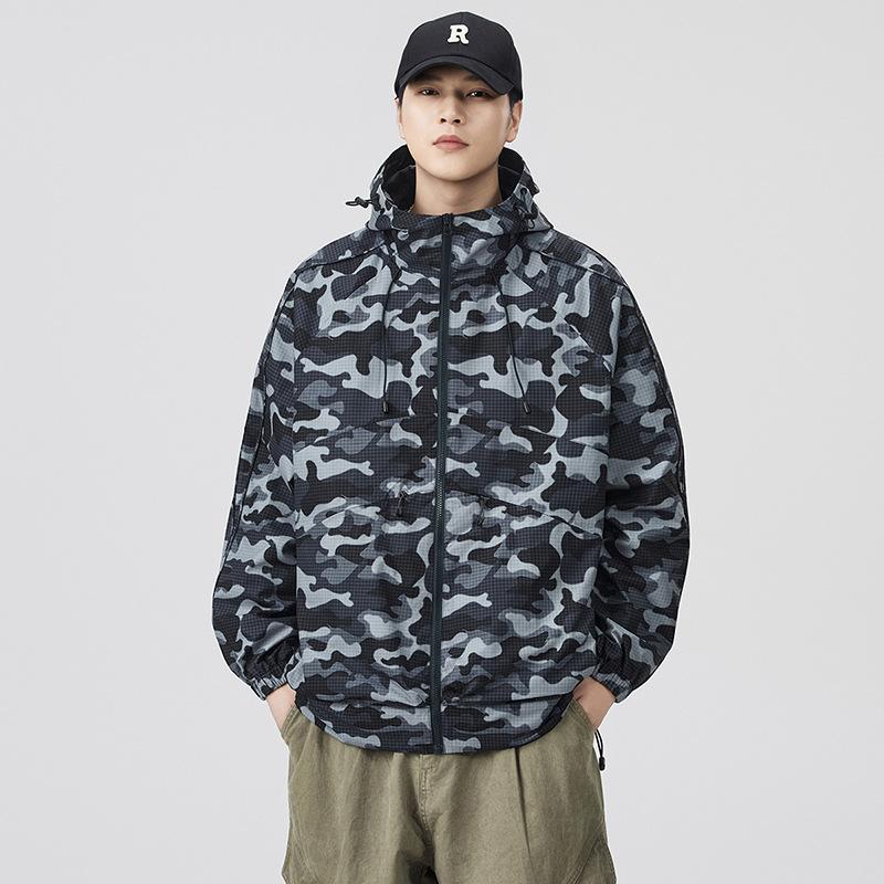 

Jacket men s color blocking 2025 autumn and winter new men s youth windproof fashion casual top jacket trend 3XL синій