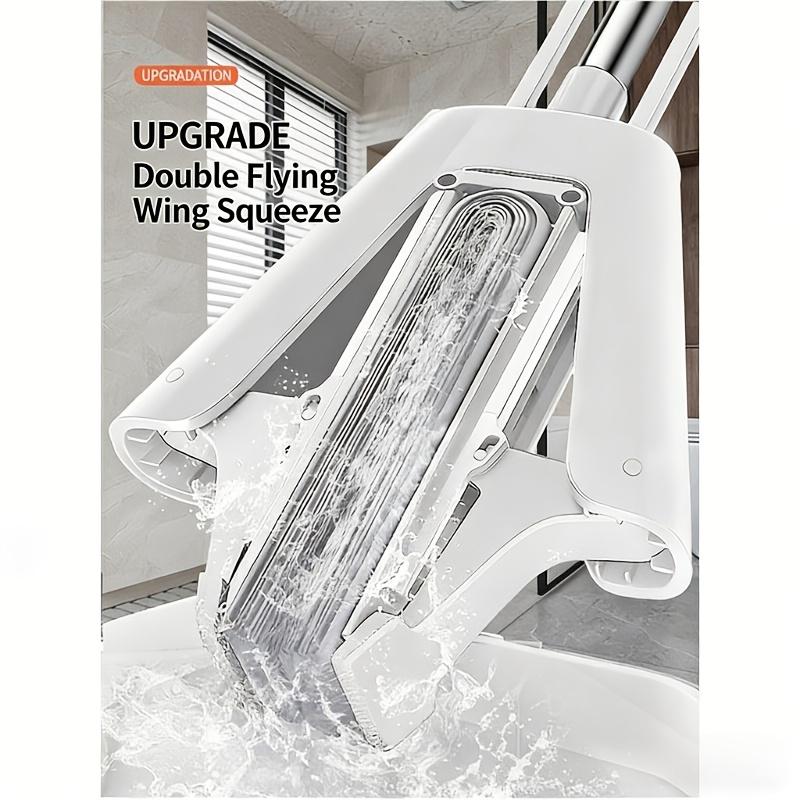 2-in-1 Quad-Twist Mop Set Dry & Wet Use High-Efficiency Stainless Steel Handle—Ideal For Yards Living Rooms Bedrooms And Pools A