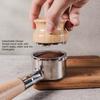 Coffee Tamper Detachable Food Grade Stainless Steel Flat Bottom Coffee Powder Press Hammer with Wooden Handle