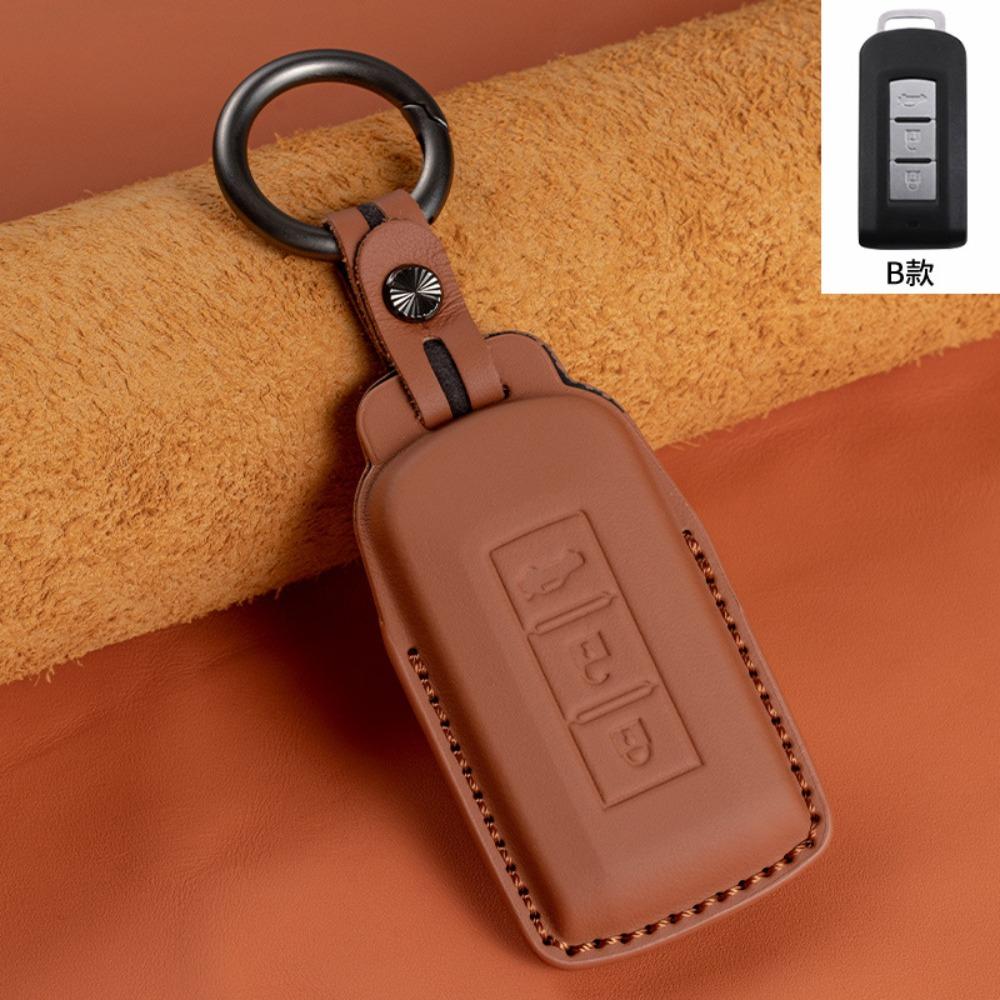 Genuine Leather Key Cover for Mitsubishi Outlander ASX Pajero Sport Eclipse Cross Premium Key Case