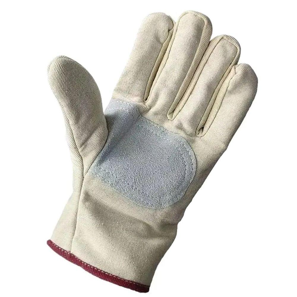 1Pair Stab Proof Canvas Gloves Double Thickened Welding Protective Gloves  Welder Maintenance