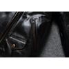 Chinese Size Style RL Top Layer Oil Waxed Cowhide Real Leather Jacket Men Stand Collar Brown Motorcycle Coat Men's Biker Jacket Spring Autumn