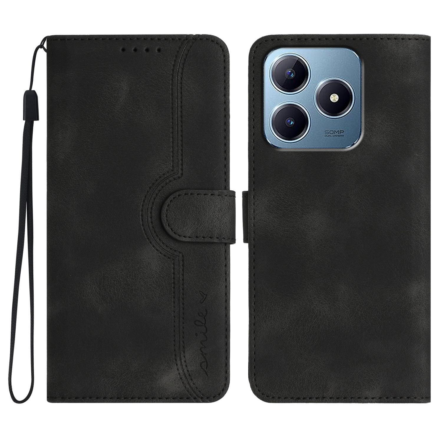 

YX0030 For Realme Note 60x 4G/C63 4G/C61 4G Case Smile Imprinted Leather Phone Cover Magnetic Clasp A