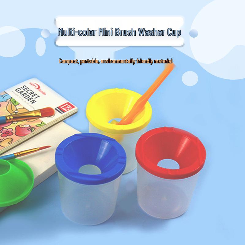 Art Children's Brush Holder: Plastic Cup for Watercolor & Acrylic Painting