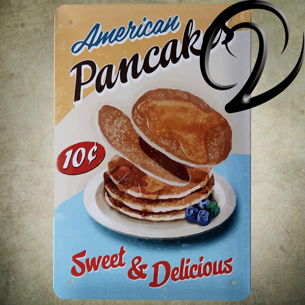 Metal Tin Sign pancakes Decor Bar Pub Home Vintage Retro Poster