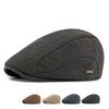 Autumn Winter Woolen Hat Men's Beret British Vintage Forward Hat Velvet Warm Newsboy Cap