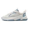 Li Ning Wing Wind Comfortable Versatile Thick Sole Height Increasing Wear Resistant Non Slip Low Top Casual Shoes Women sneakers White Blue AGCT462-5