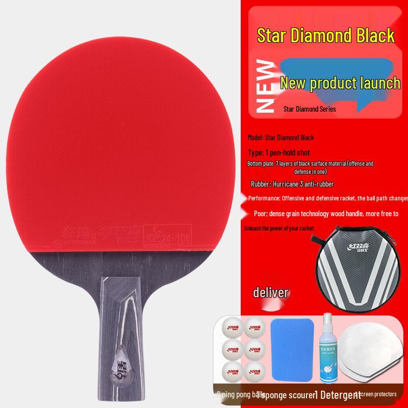 Tianji Blue Professional Grade Shakehand Table Tennis Racket with Eight-Star Blue Sponge Backhand Grip