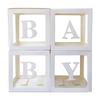 Baby Boxes with Letters 4pcs Love Boxes for Gender Reveal Birthday Wedding Baby Shower Decorations Kid Boys Girls Gift