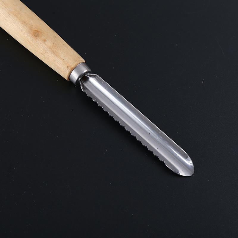 Corer Tool Kitchen Stainless Steel Pear Pitter Anti-Slip Manual Kitchen Corer with Wood Handle for Fruit Slicing Cooking Salad