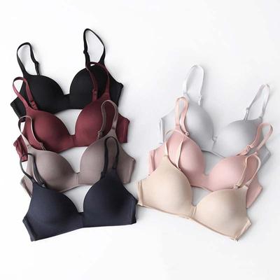 Thin Section of Non-marking Women's Underwear Small Breasts Gathered Without Steel Ring Comfortable Breathable Triangle Cup Bra